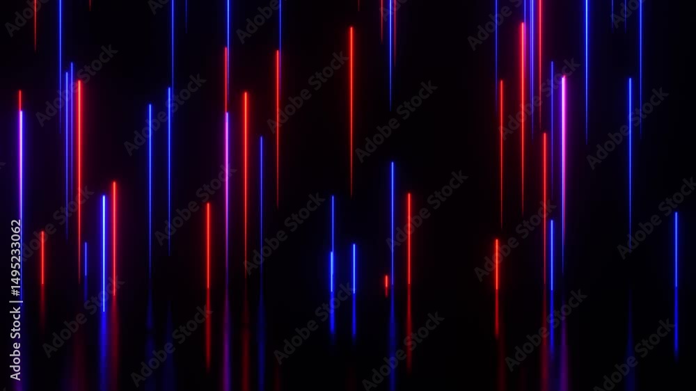 Poster futuristic neon light trails hypnotic loop animated background