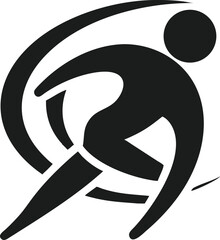 Abstract human silhouette in dynamic motion representing speed and movement