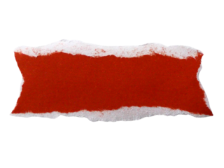 Pieces of torn or cut red paper, design elements isolated on transparent background.