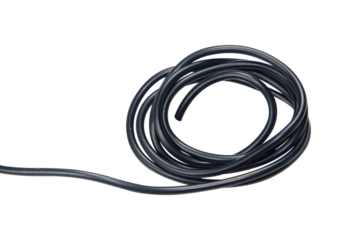 Black wire cable of usb and adapter isolated on white background with clipping path.Electronic Connector.Selection focus.