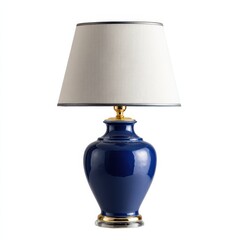 Elegant Blue Ceramic Table Lamp with White Shade