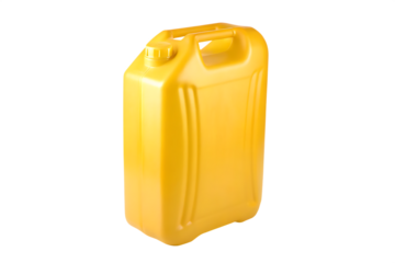 Yellow plastic canister isolated on transparent background.PNG