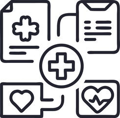 Obraz premium medical and healthcare-related icons on white background