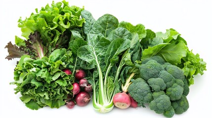 Fresh, vibrant greens and root vegetables
