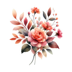 Watercolor Floral Bouquet transparent background