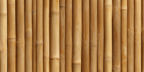 Fototapeta premium Vertical bamboo panel texture with natural tan hues for eco interiors. 