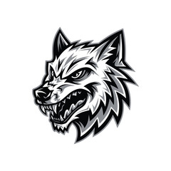 Angry Wolf Head Mascot Vector Illustration
