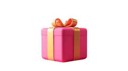 3D Cartoon Icon Gift Box Isolated on Transparent Background - Vibrant and Fun Illustration for Special Occasions