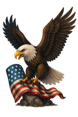 Obraz premium us independence day, Patriotic American Eagle Clipart, 4th of july, USA eagle, 