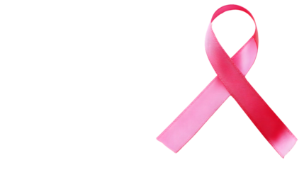 Breast Cancer Awareness Pink Ribbon Isolated on White for Support and Hope