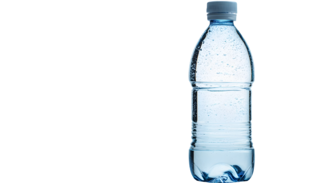Refreshingly Pure Bottle of Water on White Background with Shadows