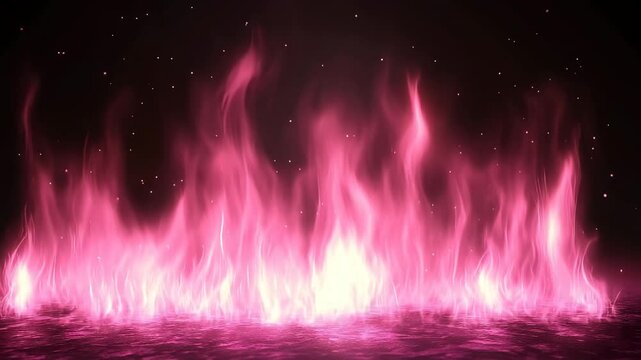 Ethereal pink fire rising gently