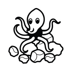 Octopus Wrapping Around Rocks 3D Render
