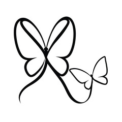 Pink Ribbon Transforming into Butterflies