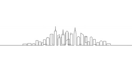 Obraz premium City skyline line art drawing