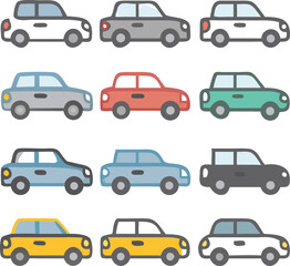 Fototapeta premium the different representations of cars and car groups in the image on white background