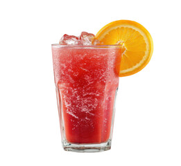 Refreshing summer drink with orange slice for outdoor gatherings on a transparent background, cut out