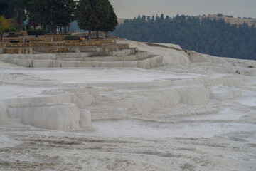 Travertine terrace formations at Pamukkale, Turkey