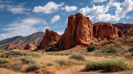 Fototapeta premium Majestic Red Rock Formations Under a Blue Sky