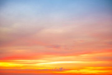 Beautiful , luxury soft gradient orange gold clouds and sunlight on the blue sky perfect for the...