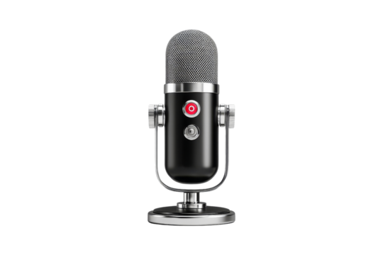 Podcast studio microphone setup