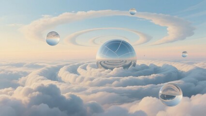 Cool backgrounds of alien landscapes with floating islands under dreamy skies, creating an otherworldly vibe, suitable for sci-fi, fantasy, or game concept art needing imaginative visual worlds.