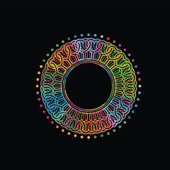 The love shape frame forms a colorful circle