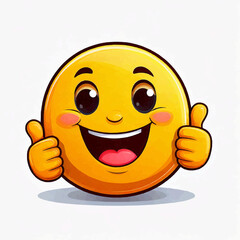 Vector Smiley Face with Thumbs Up Gesture