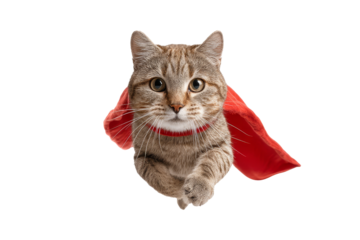 Heroic cat soars in action