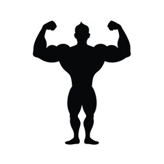 Muscular Man Graphic Vector.

