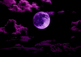 The moon in the night sky