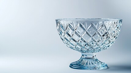 Clear glass bowl with decorative pattern