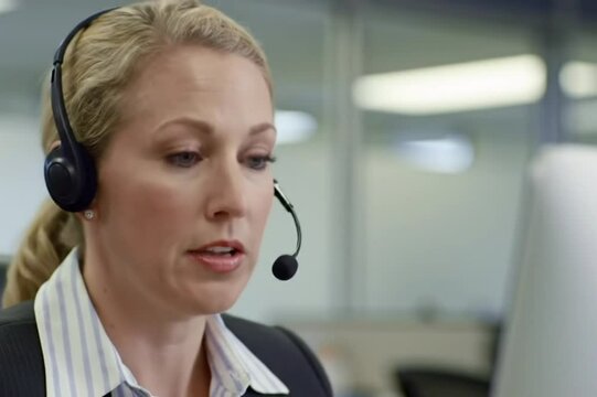 portrait of a smiling customer service agent