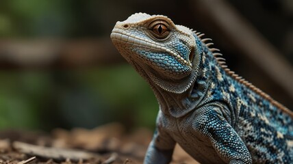 Fototapeta premium Close-up of a lizard, head and upper body