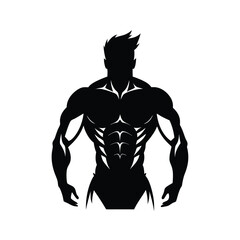 Muscular Man Graphic Vector.

