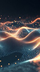 Abstract glowing data wave, technology background