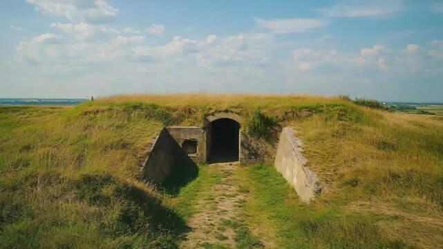 Scenic fort with path and green grass
