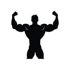 Bodybuilder Bicep Flex Silhouette.
