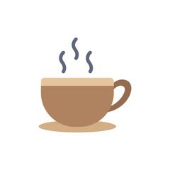 Stylized coffee cup illustration showcasing rising steam, suitable for designs