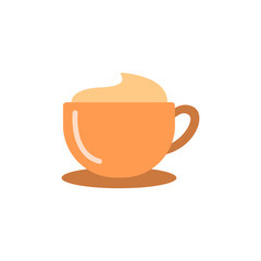 Stylized beverage illustration presenting a creamy drink within a simple cup
