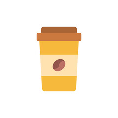 Stylish coffee to go cup illustration on transparent background for menu design