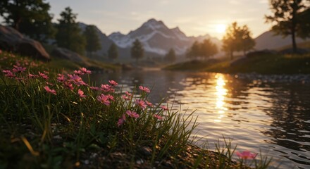 River Scene for 3D Design – Stunning Nature Landscape Reference for 3D Modeling and Animation