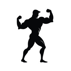 Fototapeta premium Bodybuilder Bicep Flex Silhouette. 