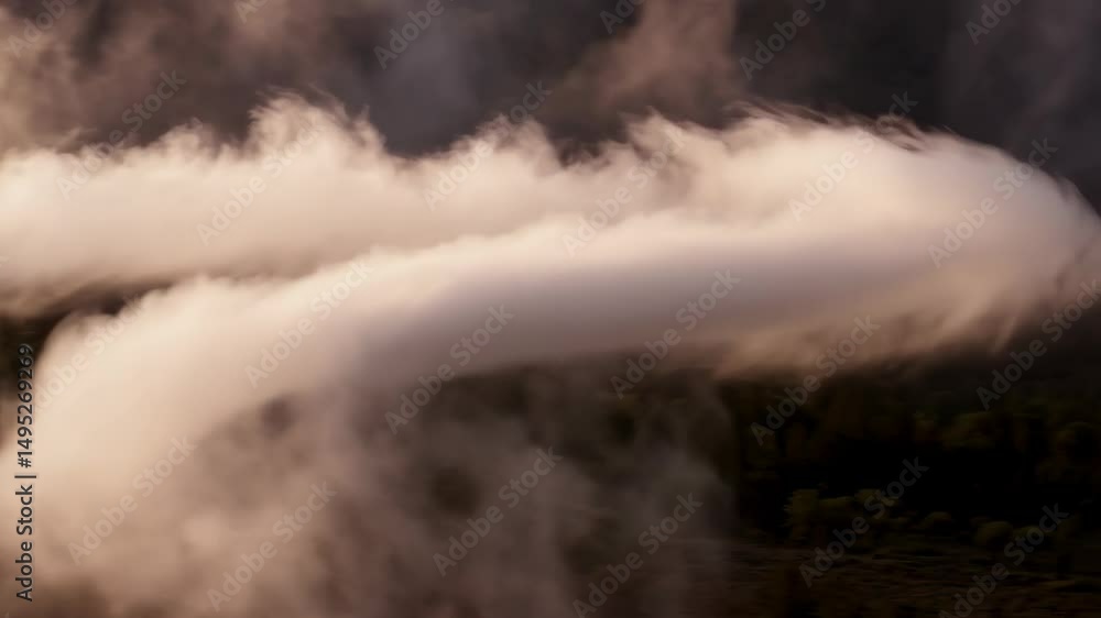 Aufkleber abstract aerial view of moody, textured clouds against a dark, obscured background, creating atmosph