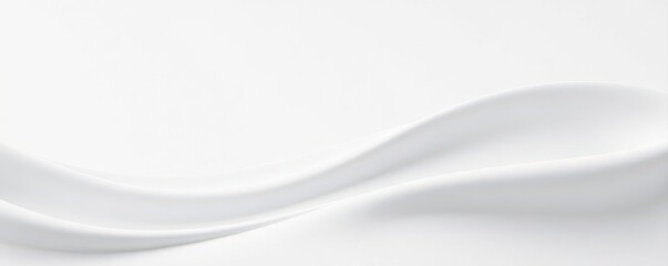 Fluid white curves on pure white backdrop, minimalist design , style, elegant, serene