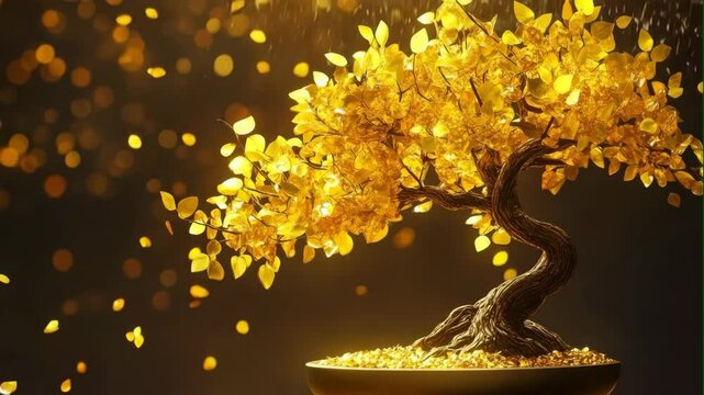 bonsai tree design on dark background
