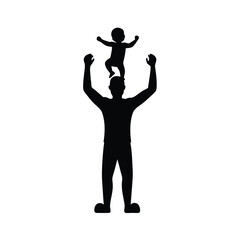 Father and Baby Silhouette Playful