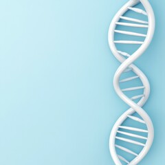 White DNA Helix on Light Blue Background, Science , Genetics
