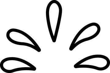 Doodle shine sunburst sparkle ray icon in line. isolated on transparent background