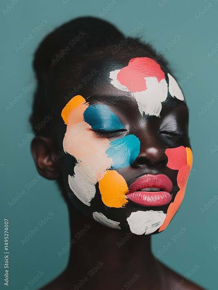 Poster surreal abstract portrait artistry studio visual creation vibrant environment close-up conceptual ex